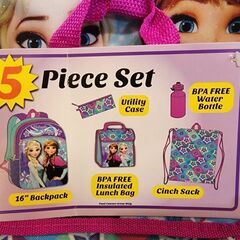 ディズニーアナと雪の女王5ピース 女の子用バックパックの画像