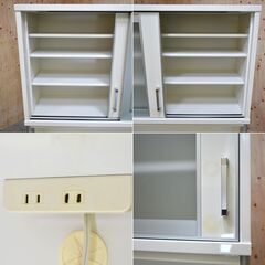 ≪zyt2159ジ限≫ nitori/ニトリ 食器棚 キッチンボード フーガ 幅120cm ホワイト 2010年製造 中古家具/宮城県仙台市 70509-13の画像