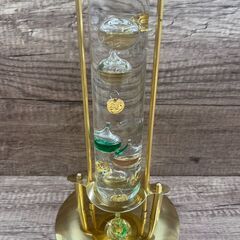 【レガストック川崎本店】高島屋 ガリレオ・サーモメーター ガリレオ湿度計 ガラス製 オブジェ 置物の画像