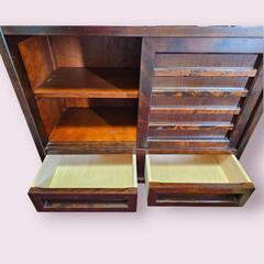 【送料込み】清掃後値上げ予定　北海道民芸家具 茶タンス 茶棚 飾り棚 和モダン 20〜22日引き取り限定値下げ♪】高級家具 北海道民芸家具 茶タンス 茶棚