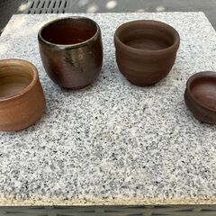53：備前焼　ぐい吞み　お猪口　作家サイン有　１個当たりの価格になりますの画像