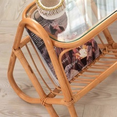 最終値下げ サイドテーブルラタンの画像