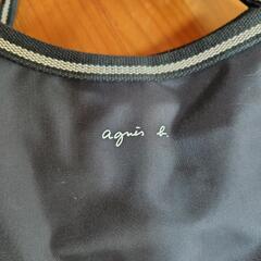 【agnes b.】トートバッグ ナイロン 黒 ボストンバッグ ブラック 小旅行の画像