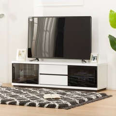 テレビボード ホワイト 幅150cm ローボード