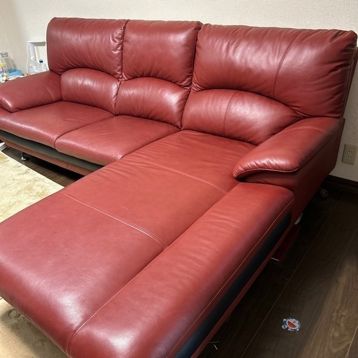 本革L型ソファ
