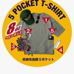 G-GAIA 5ポケットTシャツ　ネイビー✖️サーフブルーの画像