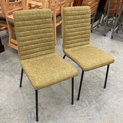 【kj156】美品 ニトリ ダイニングチェア 2脚セット モスグ...