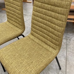 【kj156】美品 ニトリ ダイニングチェア 2脚セット モスグリーン スチール脚 カフェスタイル アームレスチェア 食卓椅子 　検)一人暮らし　ファミリー　冷蔵庫　洗濯機　オフィス　事務　テーブル　ラック　収納　家具　ソファ　キッチンの画像