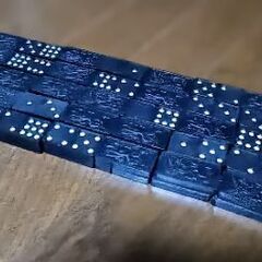 【ヴィンテージ】USA Western社 ドミノピース105個セット（1980年代入手・白ドット・箱なし）の画像