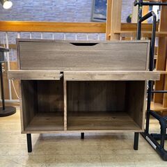 アイリスオーヤマ  キャットトイレタリーキャビネット CTC-890S ブラウン 木目模様■横幅89cm×奥行48.9cm×高さ81.5cm■買取帝国 朝霞店 近隣配送無料の画像