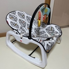 配送不可、現地引取のみ、リユース品】バウンサー フィッシャープライス リーフ柄 ホワイトの画像