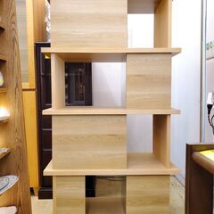 【廃盤品】 UNICO/ウニコ PARALLE パラレ トールシェルフ オープンシェルフ 4段ラック オーク材 ナチュラル★幅80cm×奥行40㎝×高さ148㎝★近隣配送無料 買取帝国 朝霞店の画像