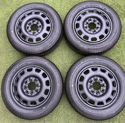 5月18日　お取引終了　マットブラック塗装！　バリ溝！　155 65 r13 ブリジストンタイヤ　マルチホイール4本セット