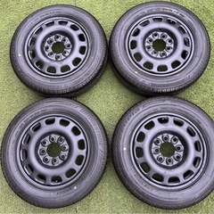 マットブラック塗装！　バリ溝！　155 65 r13 ブリジスト...