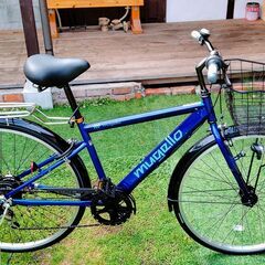 ※　直接引き渡し　※ 27インチ　通学用自転車　紺色　オートライ...
