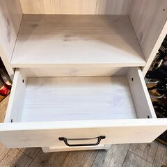 ニトリ 隙間収納 ランドリー収納 キッチン キャビネット 棚板可動式 白 ホワイト 横幅45cm 奥行30cm 高さ179.5cm★買取帝国 志木店の画像