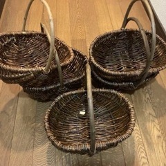 ラタンバスケット　5個セット