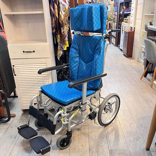 ※カワムラサイクル 介助式 車椅子 ティルト＆リクライニング ノーパンクタイヤ アルミ製 KXL16-42 説明書付属★買取帝国 志木店