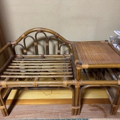 籐（ラタン）製 ベンチの画像