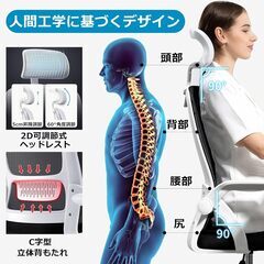 [Supzmg] オフィスチェア 椅子 テレワーク 疲れない デスクチェア パソコンチェア ワークチェア 通気性メッシュ 跳ね上げ式アームレスト ロッキング機能 在宅勤務 事務椅子 勉強椅子 H-WY15 (灰網+白枠+白足)の画像