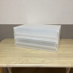 ② 2個セット ポリプロピレン　小物収納ケース　ワイド　小