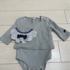 petit main スタイ付きロンパース　80cmの画像