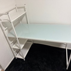 ガラス天板デスク