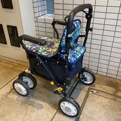 【美品】マキテック　シルバーカー ノーブルプラス NBP-2  Blue Flower（青花柄）の画像
