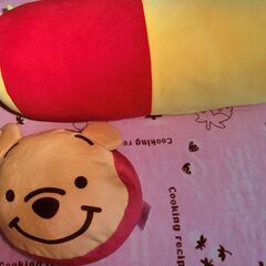 中古　プーさん　抱き枕、フェイスクッションセットの画像