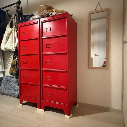 アメリカヴィンテージ  スチールロッカー　赤