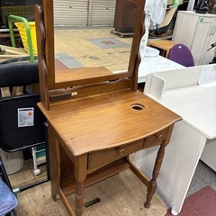 カリモク家具　コロニアルドレッサー　 木製 鏡台 鏡 チェア 収...