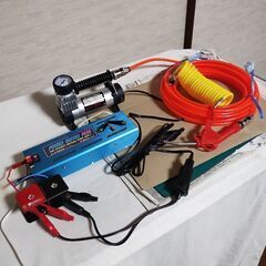 DC１２V電源エアー コンプレッサー 安定化電源付き