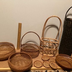 【お値段交渉可】 竹細工 まとめ売り 花器 古道具 華道具 籐 ...