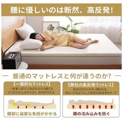 シングルマットレス 高反発  敷布団 硬さ180N 腰の悩みから解放 寝返りサポート 防ダニ 抗菌防臭加工マットレス 厚さ3cm カバー洗える 収納袋付きの画像