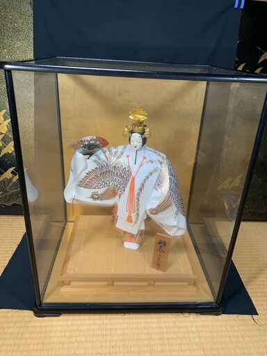 あげます]博多人形能物 羽衣ガラスケース付き#090 (たくどん