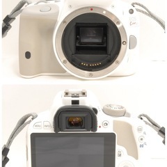 人気の白！元箱あり！Canon Kiss X7 ダブルレンズキット 18-55mm IS STM 40mm 単焦点 スマホ転送OK デジタル 一眼レフ カメラの画像