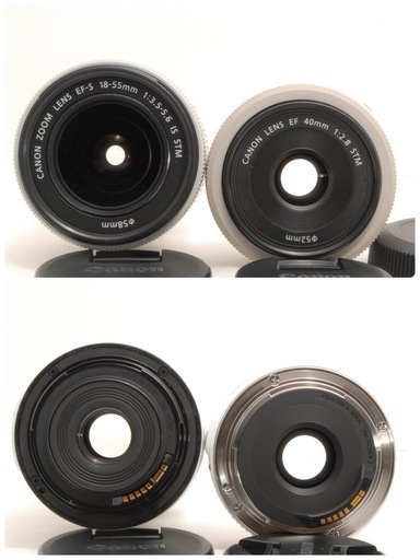 人気の白！元箱あり！Canon Kiss X7 ダブルレンズキット 18-55mm IS STM 40mm 単焦点 スマホ転送OK デ