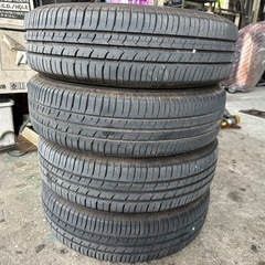 (受け渡し者決まりました)サマータイヤ155/65R14 ダイハツ純正ホイール タイヤバリ山 4本セットの画像
