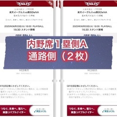 ★格安〜★通路側【定価は2枚で16,600円】6/3(火)楽天イ...