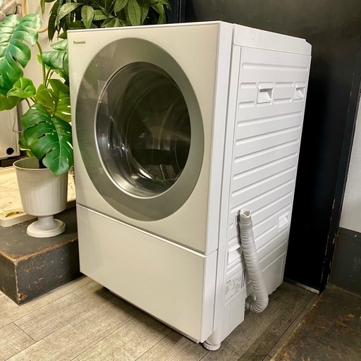 マンションサイズ☆左開きの静かなドラム式洗濯機CUBLE匂いまでスッキリ温水洗浄