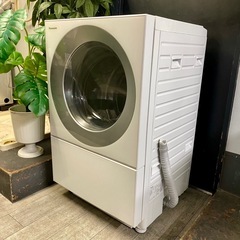 マンションサイズ☆左開きの静かなドラム式洗濯機CUBLE匂いまで...