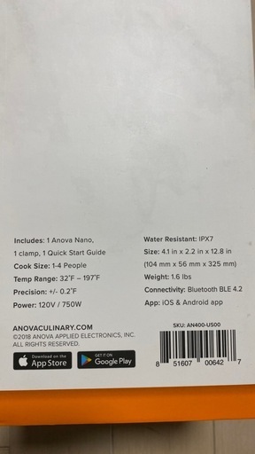 ANOVA 低温調理器