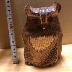 木彫　ミミズク　フクロウ　2羽セットの画像