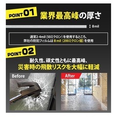 取引中　防犯フィルム　防災フィルム　窓用の画像