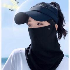 フェイスカバー　グレー　耳掛けマスク　ネックガード　UVカット　接触冷感　男女の画像