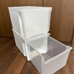 【引取決定済】ニトリ　収納ケース２個（Nフラッテ　ハーフサイズ　...