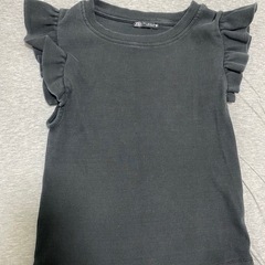 ZARA フリル付きUSED仕上げTシャツ