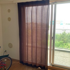 ニトリ　カーテン1セット(2枚)　茶色　縦205センチx横103　