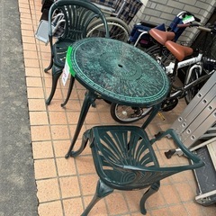 鋳物　ガーデニングテーブルセット　