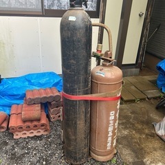 ガス溶接、切断器　酸素　アセチレンボンベセット
